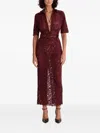 Moos Studio Belted Lace Midi Dress In Multi