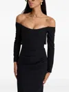 Moos Studio Black Poem Off-shoulder Fishtail Maxi Dress In Black