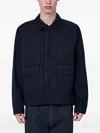 Moos Studio Cotton-twill Flap-pocket Jacket In Blue