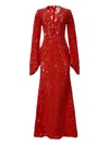 Moos Studio Flame Bloom Dress In Red