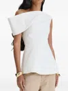 Moos Studio One-shoulder Peplum Top In White