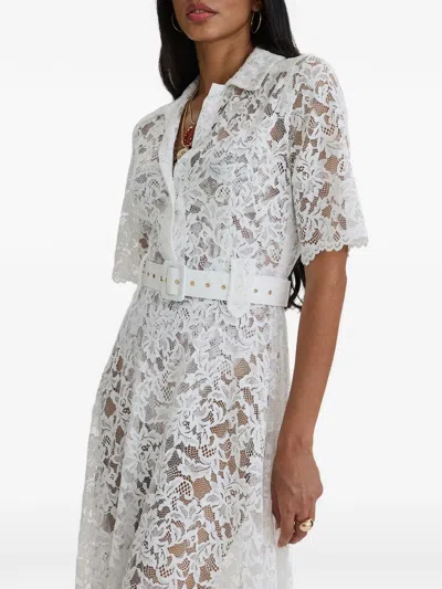 Moos Studio Reverie Belted Floral-lace Maxi Dress In White