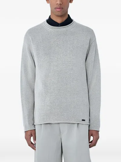 Moos Studio Ribbed Crew-neck Sweater In Gray