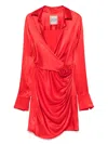 Moos Studio Satin Mini Dress In Red