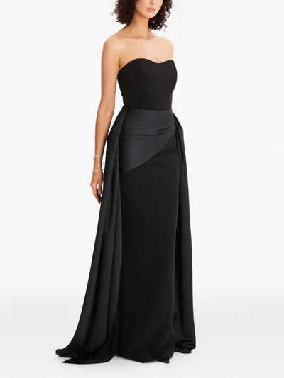 Moos Studio Strapless Drape Maxi Dress In Animal Print