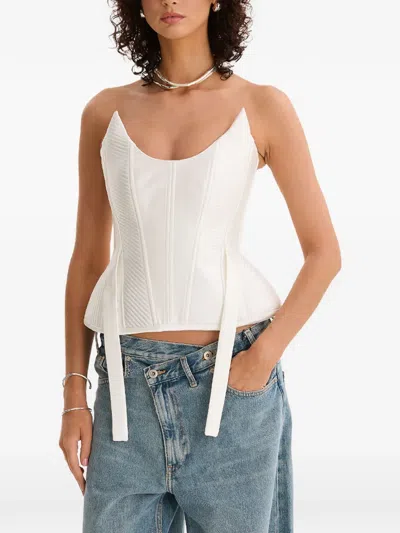 Moos Studio Strapless Top In White