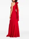 Moos Studio Sweet Dreams Halterneck Bow-detail Maxi Dress In Red
