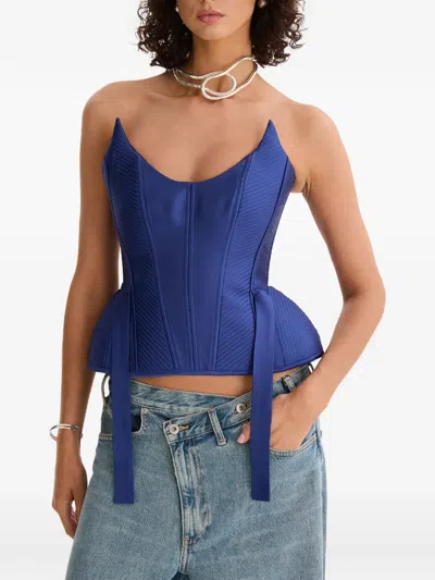 Moos Studio Tie-fastening Top In Blue