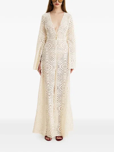 Moos Studio V-neck Maxi Dress In Neutral