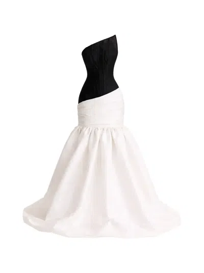 Moos Studio White Eclipse Gown In Multi