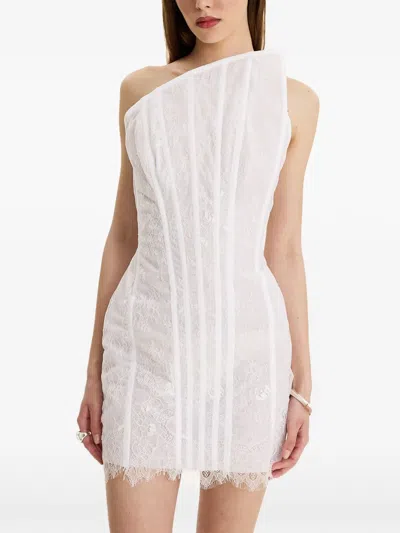 Moos Studio White Voltage Lace Mini Dress