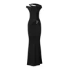 Moos Studio Women's Black Asymmetric Cut-out Maxi Dress