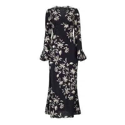 Moos Studio Women's Black / White Floral Diamond Dress In Black/white