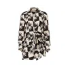 Moos Studio Women's Black / White Sun Draped Mini Dress In Black/white