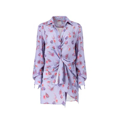 Moos Studio Women's Pink / Purple Summer Draped Mini Dress In Pink/purple