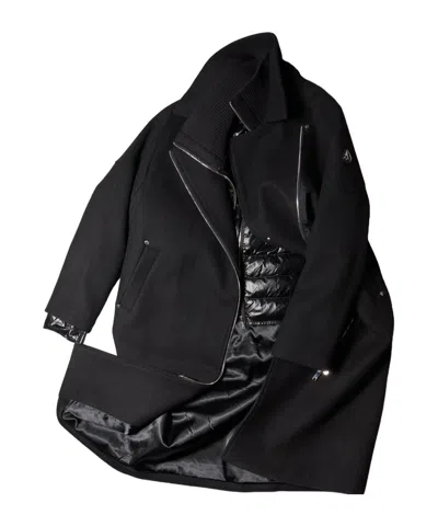 Moose Knuckles 3-in-1 Zipped Long Coat In Black