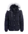 Moose Knuckles 3q Fur-trim Hooded Jacket In Black