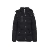 Moose Knuckles Padded Black Jacket With High Collar And Detachable Hood In Black
