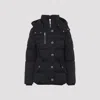 Moose Knuckles Hooded Quilted Jacket Side Pockets In Black