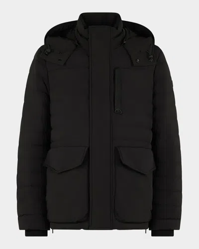 Moose Knuckles Active Flex Greystone Puffer Jacket In Black