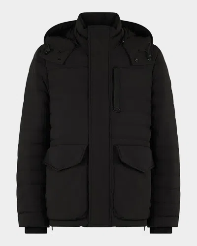 Moose Knuckles Active Flex Greystone Puffer Jacket In Black