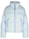 Moose Knuckles 'agate' Light Blue Nylon Down Jacket Women In Blue