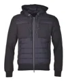 Moose Knuckles Air Down Garnier Hybrid Hoodie Black In Black