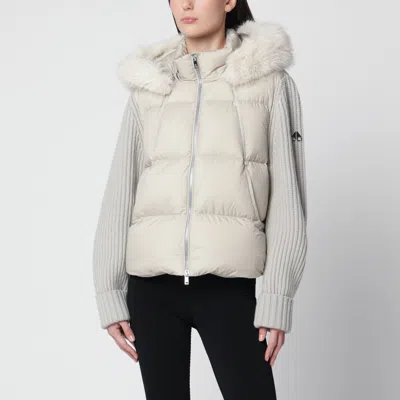 Moose Knuckles Alabaster Everest Quilted Down Jacket With Removable Faux-fur Hood In Neutral