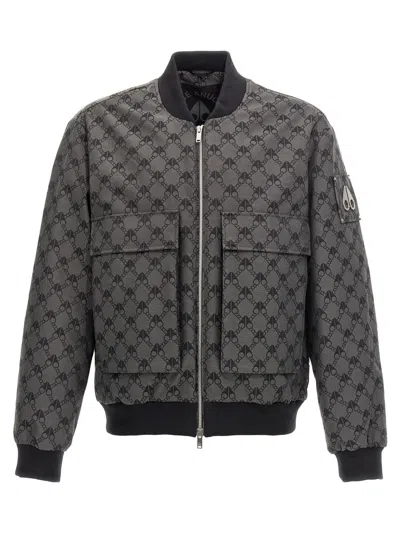Moose Knuckles Alder Mono Bomber Jacket In Gray