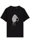 Moose Knuckles Augustine Drip Printed Cotton T-shirt In Black