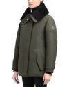 Moose Knuckles Aurora Shearling Trim Down Jacket In Green