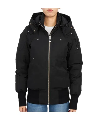 Moose Knuckles Ballistic High-neck Studded Hooded Jacket In Black