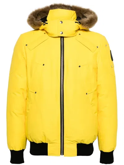 Moose Knuckles Ballistic Hooded Puffer Jacket In Yellow