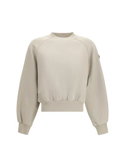 Moose Knuckles Beige Logo Crew Neck Sweatshirt