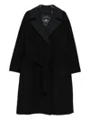 Moose Knuckles Belted Coat In Black