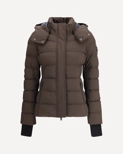 Moose Knuckles Betta Hooded Quilted Jacket In Brown