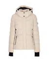Moose Knuckles Hooded Padded Quilted Jacket With Removable Fur In Neutral