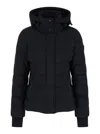 Moose Knuckles Cloud 3q 800 Fill Power Down Puffer Jacket With Removable Genuine Shearling Trim In Black