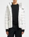Moose Knuckles Betta Puffer Jacket With Detachable Hood And Shearling Trim In Milkyway Wnat Sh