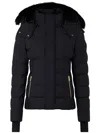 Moose Knuckles Betta Puffer Jacket With Detachable Hood And Shearling Trim In Black