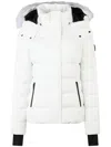 Moose Knuckles Betta Puffer Jacket With Detachable Hood And Shearling Trim In White