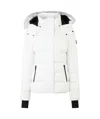 Moose Knuckles Betta Puffer Jacket With Detachable Hood And Shearling Trim In White