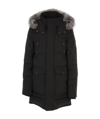 Moose Knuckles Big Ridge Parker Down Jacket In Black