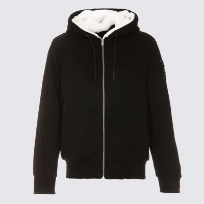 Moose Knuckles Black And White Cotton Casual Jacket In Brown