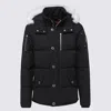 Moose Knuckles Black And Whitw Down Jacket In Black