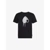 Shop Moose Knuckles Black Augustine Crewneck Cotton-jersey T-shirt
