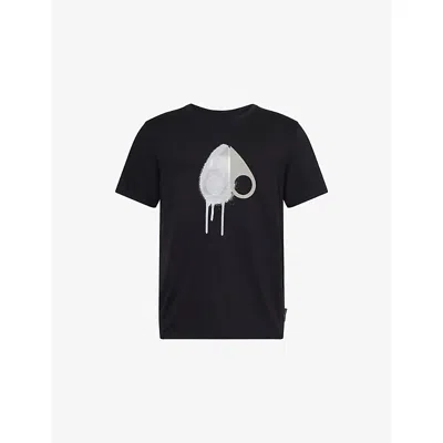 Moose Knuckles Black Augustine Crewneck Cotton-jersey T-shirt Xxl