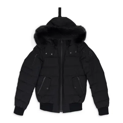 Moose Knuckles Black / Black Ladriere Shearling Trim Bomber Jacket