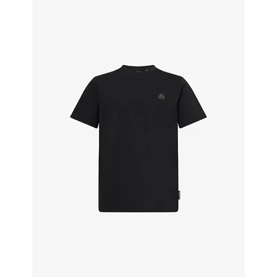 Moose Knuckles Crescent Brand-plaque Cotton-jersey T-shirt In Black