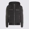 Moose Knuckles Navy Blue Polyester Cloud Bomber Down Jacket In Black